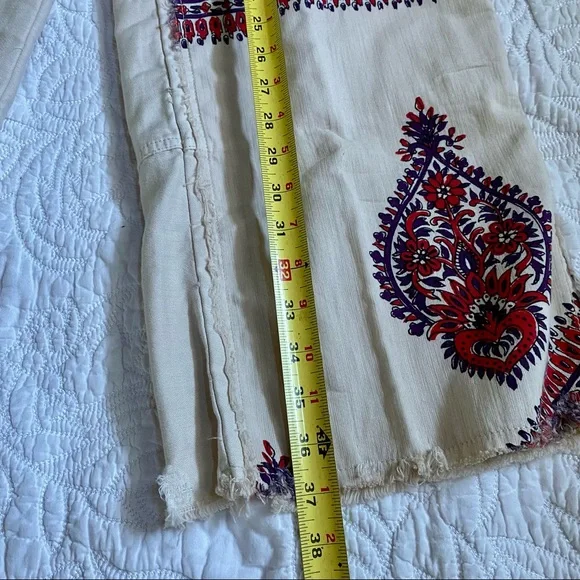 Free People distressed paisley patterned jeans - Picture 10 of 16